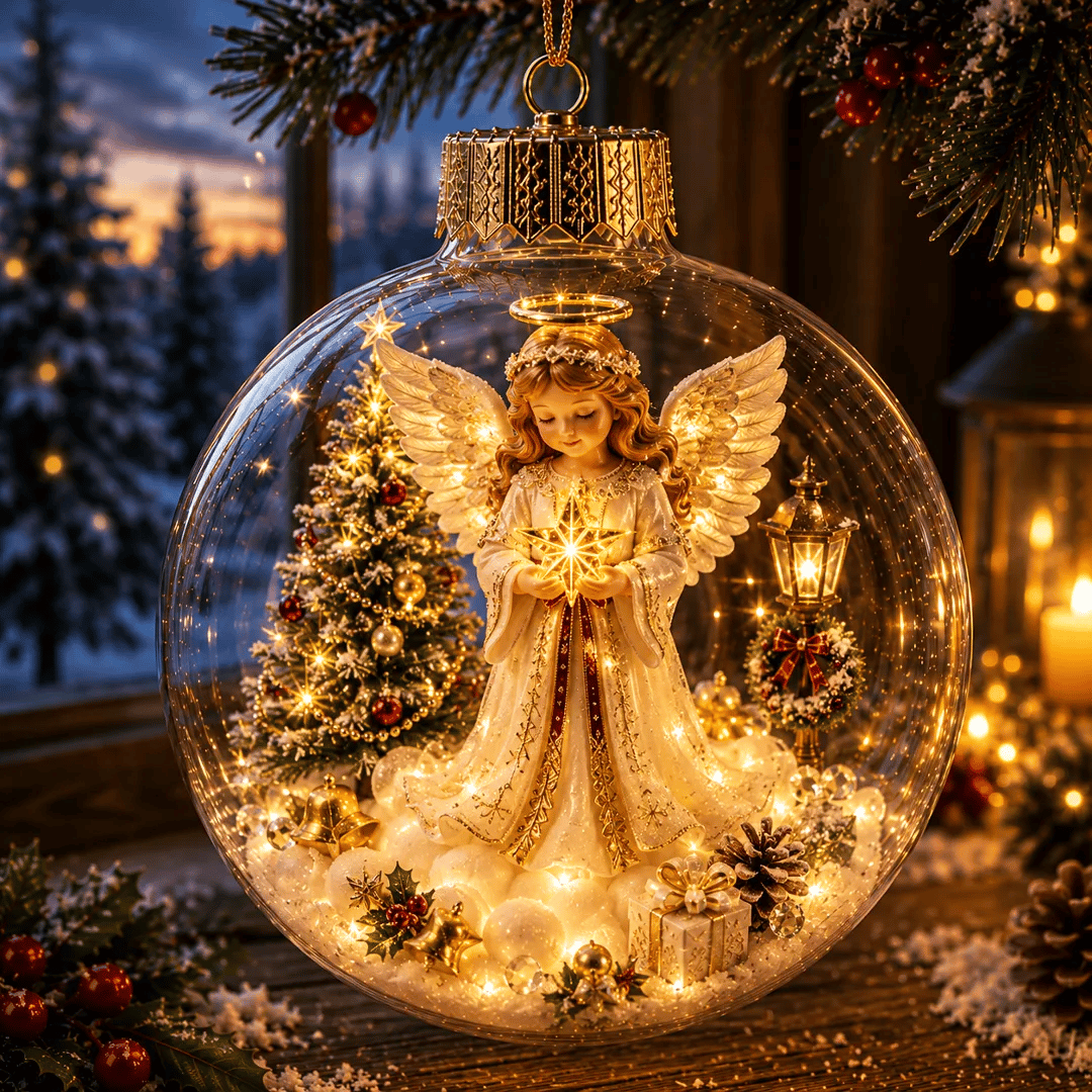 🎄 Žiarivá vianočná rozprávková dekorácia🍇 – Osvetlená miniatúrna sviatočná scéna s teplým LED svetlom✨