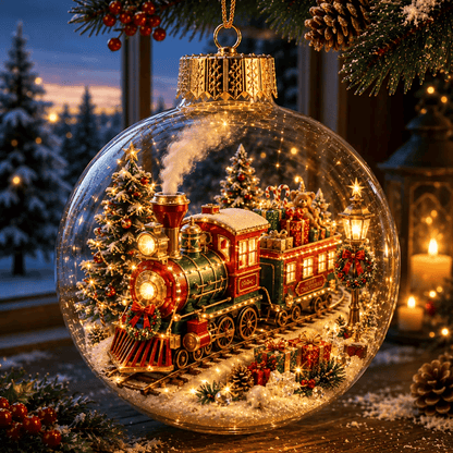 🎄 Žiarivá vianočná rozprávková dekorácia🍇 – Osvetlená miniatúrna sviatočná scéna s teplým LED svetlom✨