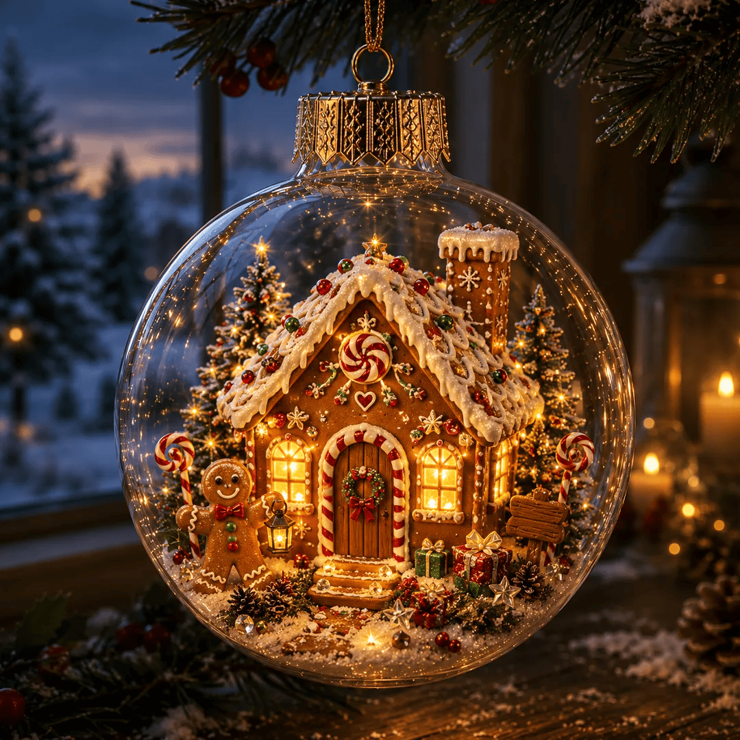🎄 Žiarivá vianočná rozprávková dekorácia🍇 – Osvetlená miniatúrna sviatočná scéna s teplým LED svetlom✨