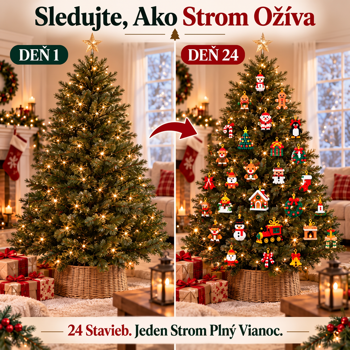 🎅🔥 POSLEDNÝ DEŇ: 50% ZĽAVA 🍇 Vianočný stavebnicový adventný kalendár pre celú rodinu! 💎