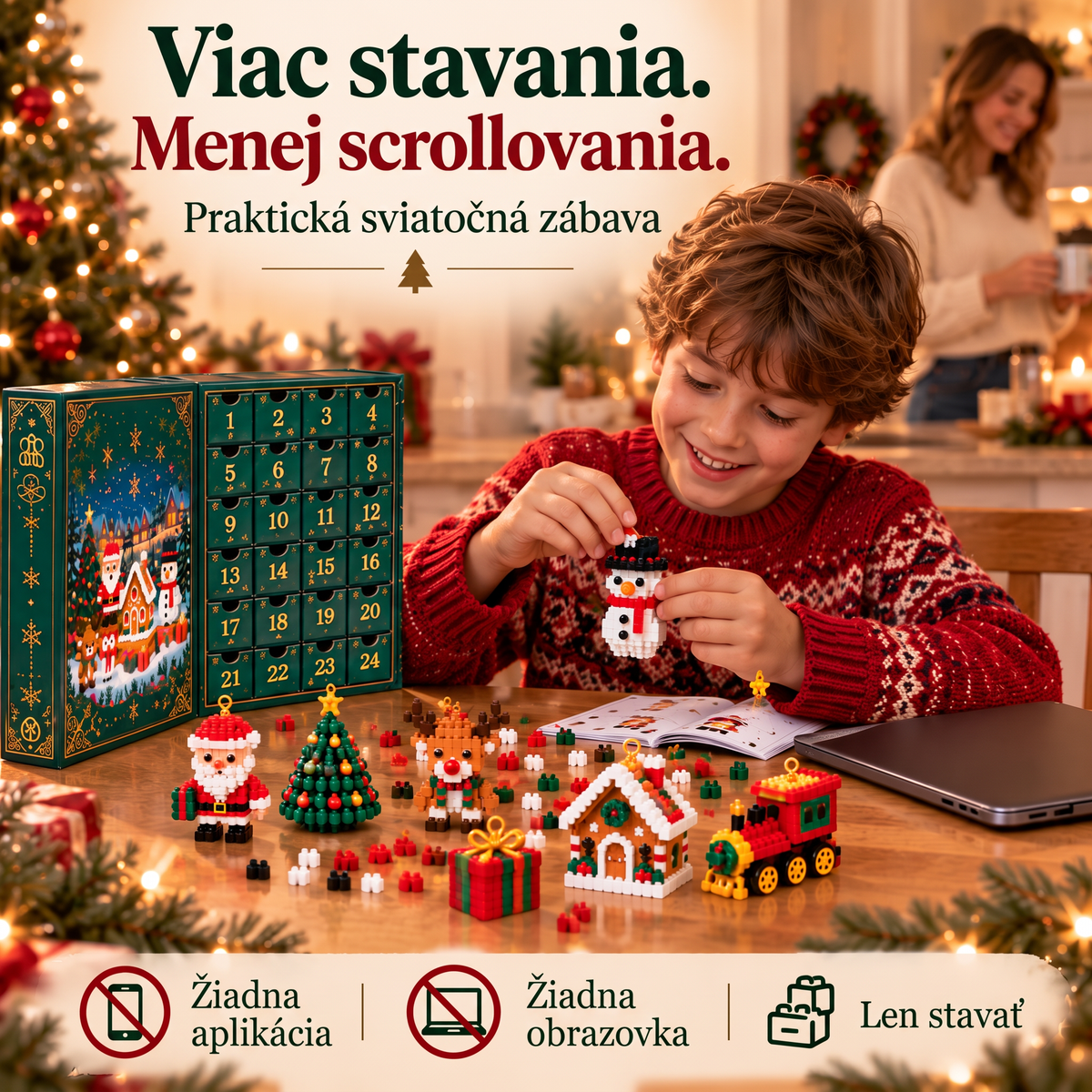 🎅🔥 POSLEDNÝ DEŇ: 50% ZĽAVA 🍇 Vianočný stavebnicový adventný kalendár pre celú rodinu! 💎