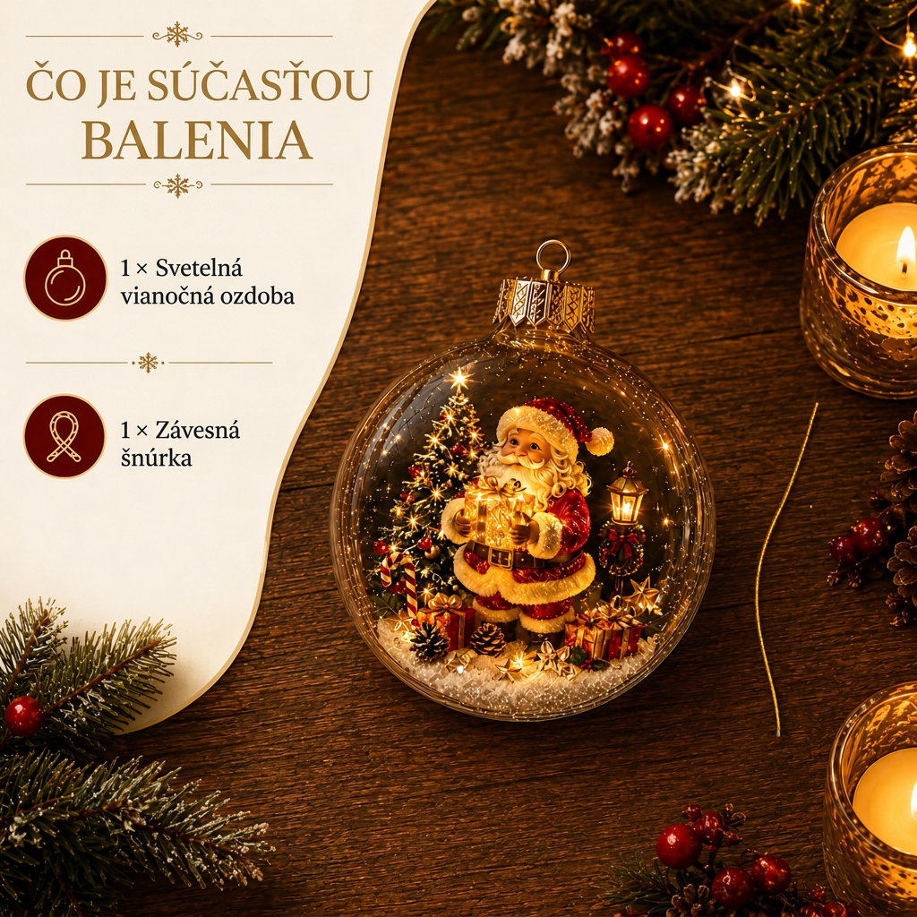 🎄 Žiarivá vianočná rozprávková dekorácia🍇 – Osvetlená miniatúrna sviatočná scéna s teplým LED svetlom✨