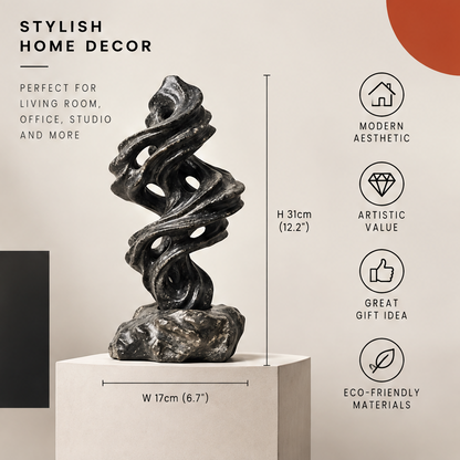 Sculpture size diagram showing height 31 cm (12.2 in) and width 17 cm (6.7 in)