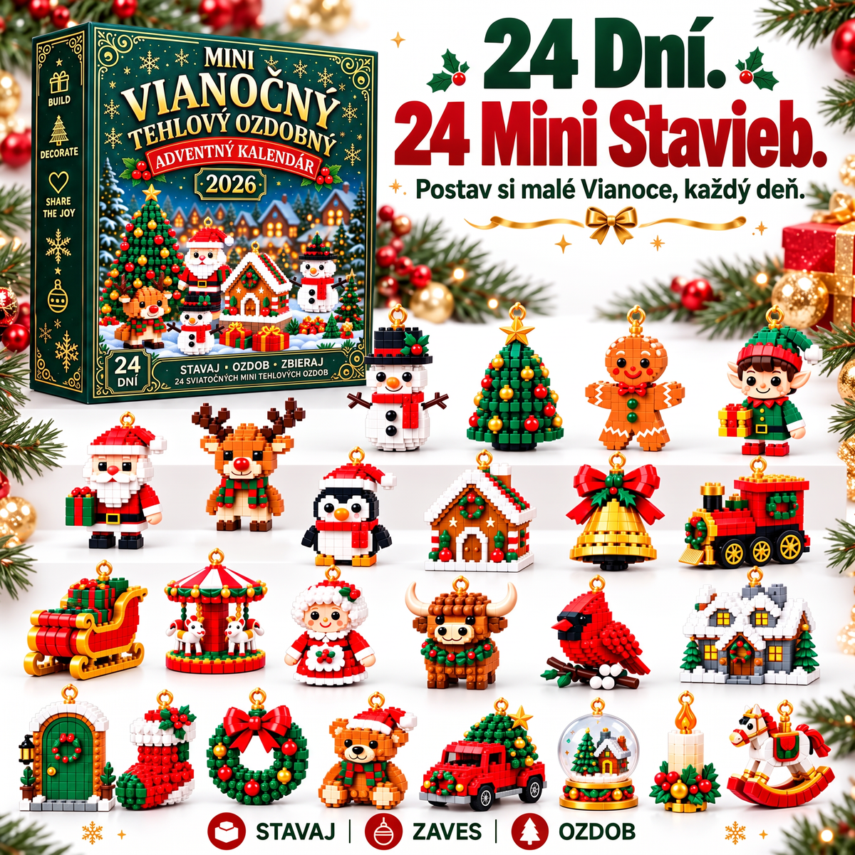 🎅🔥 POSLEDNÝ DEŇ: 50% ZĽAVA 🍇 Vianočný stavebnicový adventný kalendár pre celú rodinu! 💎