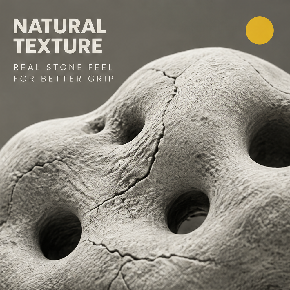 Close-up of the cloud sculpture's ridged texture, crack-like surface lines, and rounded openings
