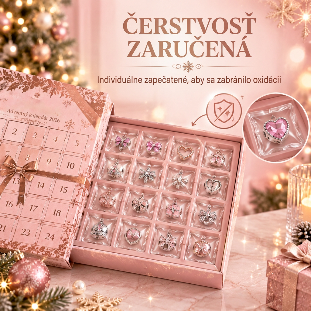 🎄 Vianočný adventný kalendár so šperkami pre ženy na rok 2026🍈 – 24 dní prekvapení v podobe príveskov, náramku a náhrdelníka ✨