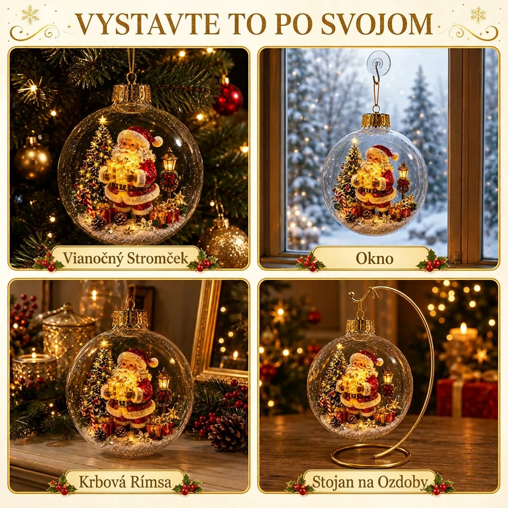 🎄 Žiarivá vianočná rozprávková dekorácia🍇 – Osvetlená miniatúrna sviatočná scéna s teplým LED svetlom✨