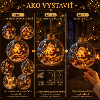 🎄 Žiarivá vianočná rozprávková dekorácia🍇 – Osvetlená miniatúrna sviatočná scéna s teplým LED svetlom✨