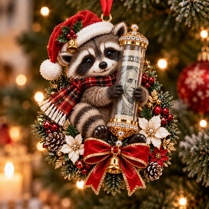 🎁 Vianočná ozdoba s roztomilým zvieratkom na darovanie peňazí🍈 – Dekorácia na vianočný stromček 🎄💵