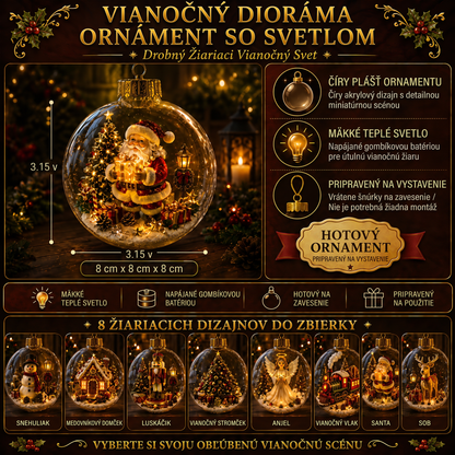 🎄 Žiarivá vianočná rozprávková dekorácia🍇 – Osvetlená miniatúrna sviatočná scéna s teplým LED svetlom✨