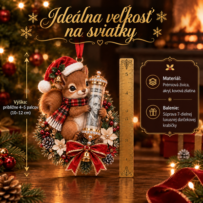 🎁 Vianočná ozdoba s roztomilým zvieratkom na darovanie peňazí🍈 – Dekorácia na vianočný stromček 🎄💵