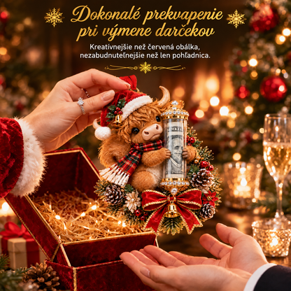 🎁 Vianočná ozdoba s roztomilým zvieratkom na darovanie peňazí🍈 – Dekorácia na vianočný stromček 🎄💵